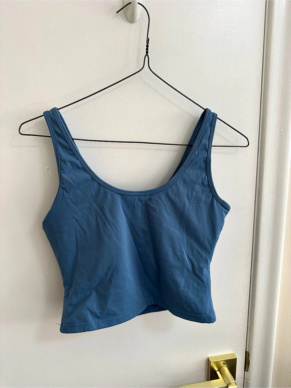 Klassy network built in bra Tank Blue Crop Top